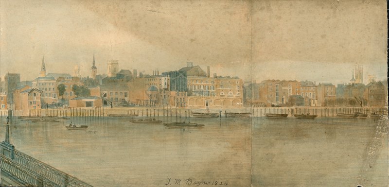 13 bölümden Thames Nehri, Kuzey Yakası Panoraması by Thomas Mann Baynes