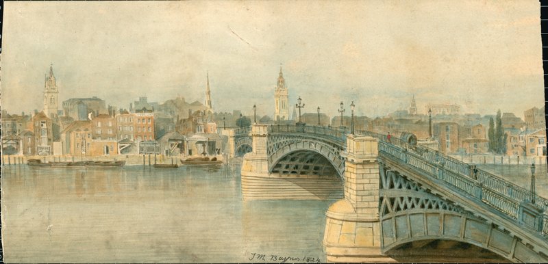 13 bölümden Thames Nehri, Kuzey Yakası Panoraması by Thomas Mann Baynes