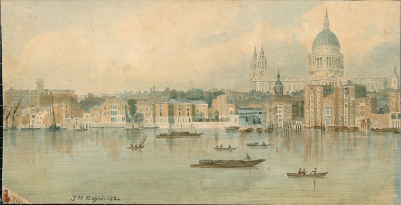 13 parça halinde Thames Nehri Panoraması, Kuzey Yakası by Thomas Mann Baynes