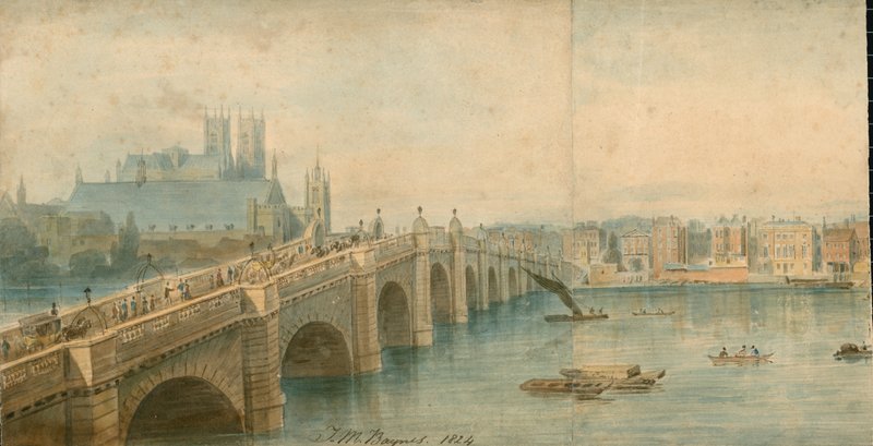 Panorama of River Thames, North Side, in 13 parts  by Thomas Mann Baynes