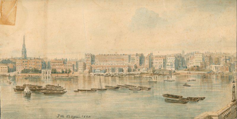13 bölümden Thames Nehri, Kuzey Yakası Panoraması by Thomas Mann Baynes