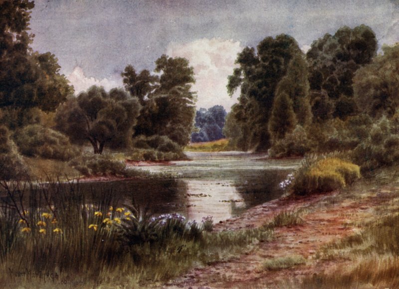Kew Bahçeleri: Göl, Güneye Bakış (renkli taş) by Thomas Mower Martin