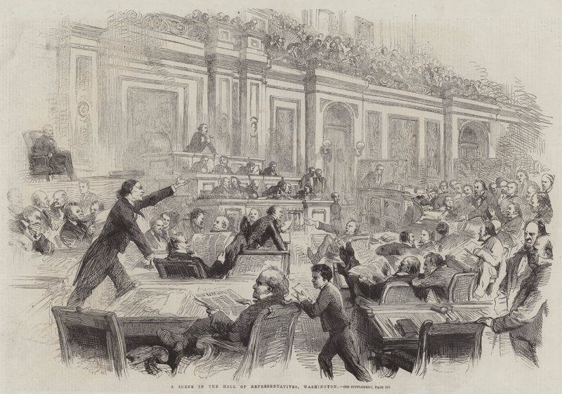 Temsilciler Salonunda Bir Sahne, Washington by Thomas Nast
