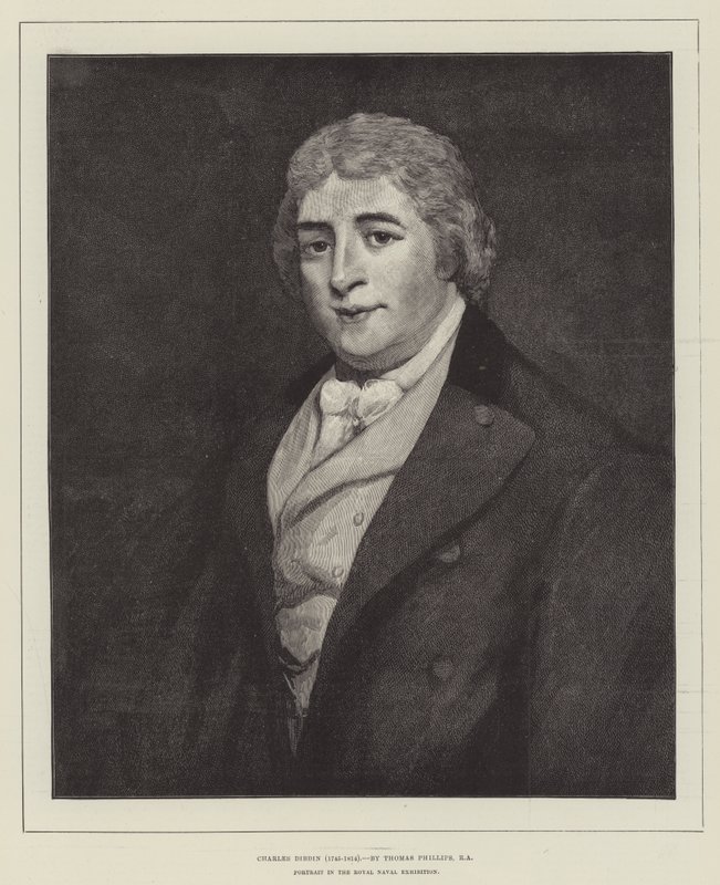 Charles Dibdin (1745-1814), Kraliyet Donanması Sergisinde Portre by Thomas Phillips