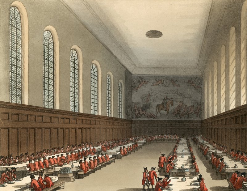 Chelsea Hastanesi'nin içinin genel görünümü by Thomas Rowlandson