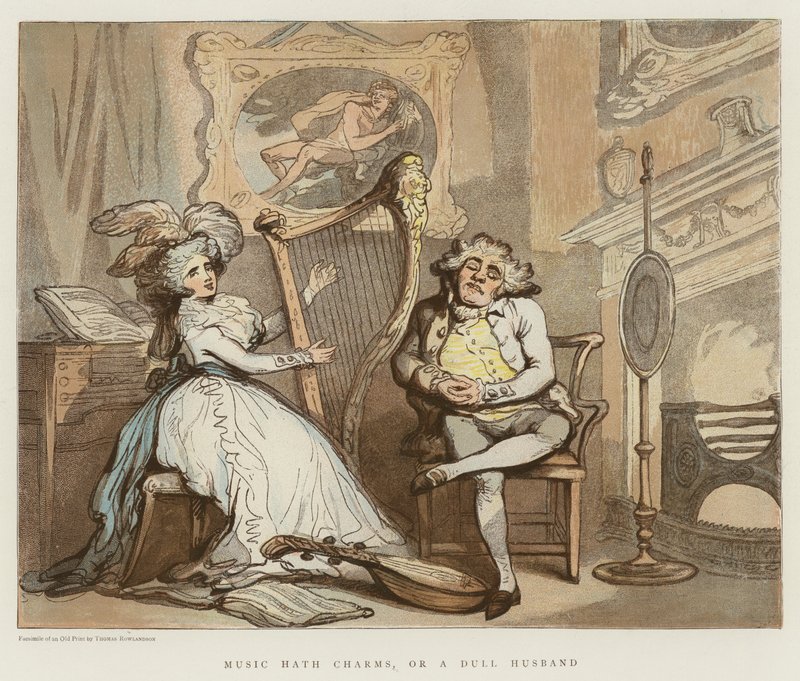 Müziğin Tılsımları veya Donuk Bir Kocası (chromolitho) by Thomas Rowlandson
