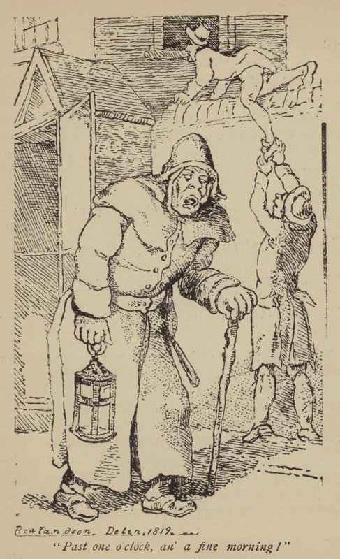 Saat biri geçiyor, güzel bir sabahım! by Thomas Rowlandson