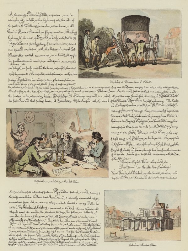 Rowlandson'ın Post Chaise'deki Turu, 1782 (chromolitho) by Thomas Rowlandson