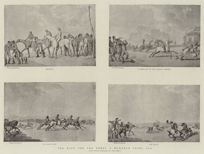 Yüz Yıl Önce Derbi Yarışı by Thomas Rowlandson