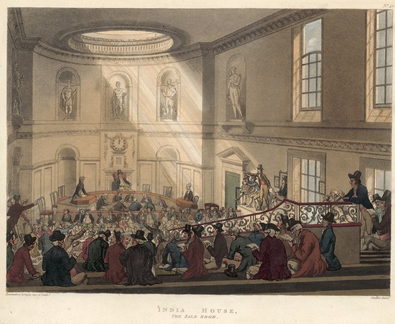 ಮಾರಾಟ ಕೊಠಡಿ, ಈಸ್ಟ್ ಇಂಡಿಯಾ ಹೌಸ್ ಟರ್ಕ್ by Thomas Rowlandson