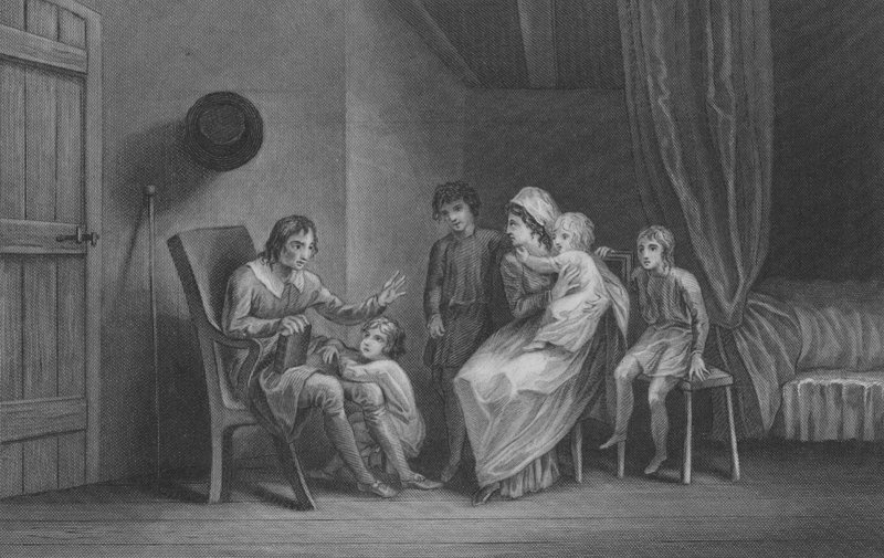 Christian korkularını ailesine ifade ediyor by Thomas Stothard
