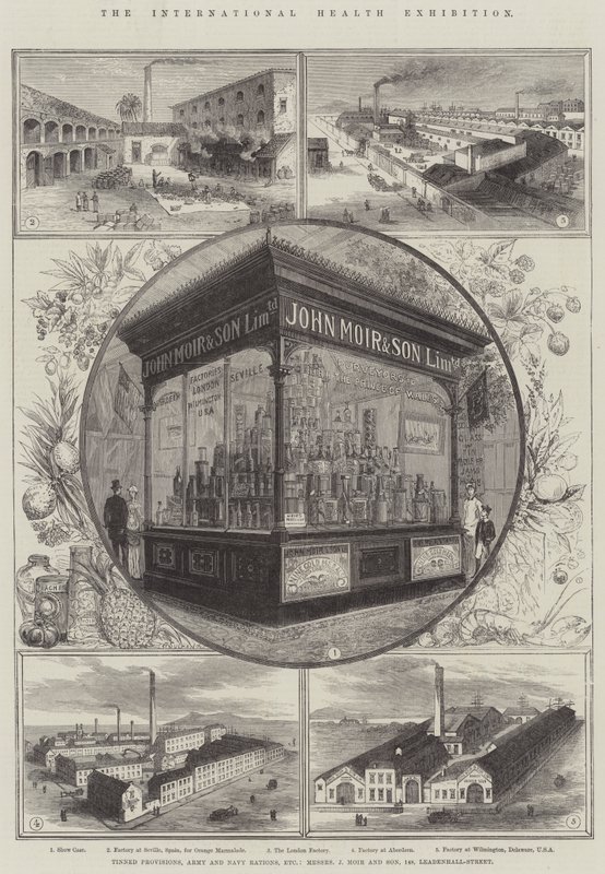 Uluslararası Sağlık Fuarı, Kalaylı Hükümler, Ordu ve Donanma Rasyonları, vb., Messers J Moir and Son, 148, Leadenhall-Street by Thomas Sulman