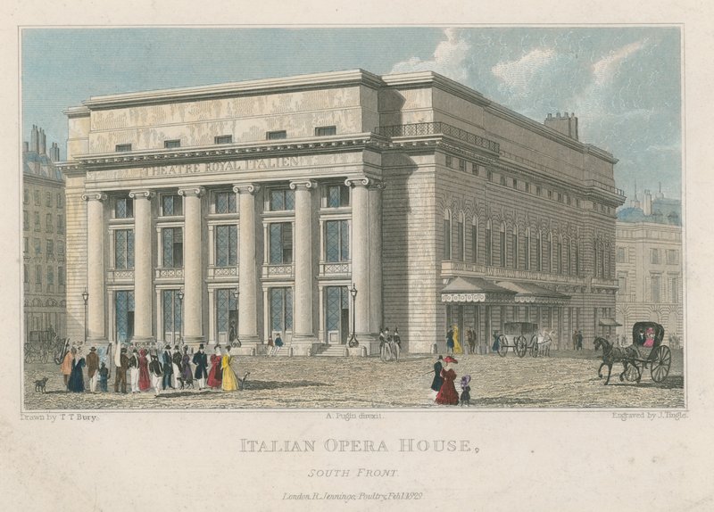 İtalyan Opera Binası, Güney Cephesi, Londra by Thomas Talbot Bury