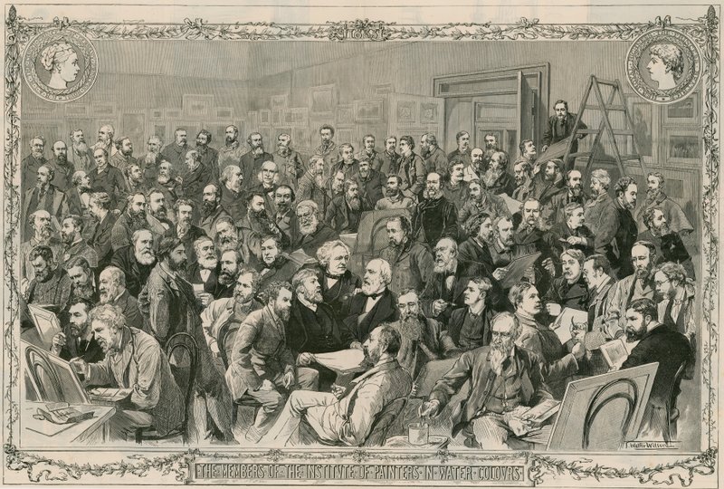 Sulu Boya Ressamları Enstitüsü üyeleri (gravür) by Thomas Walter Wilson