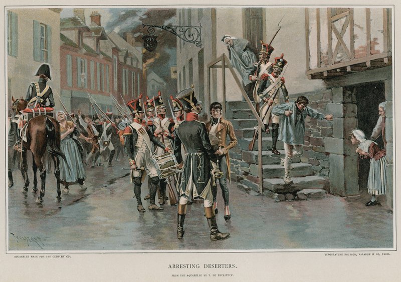 Arresting deserters  by Thure de Thulstrup