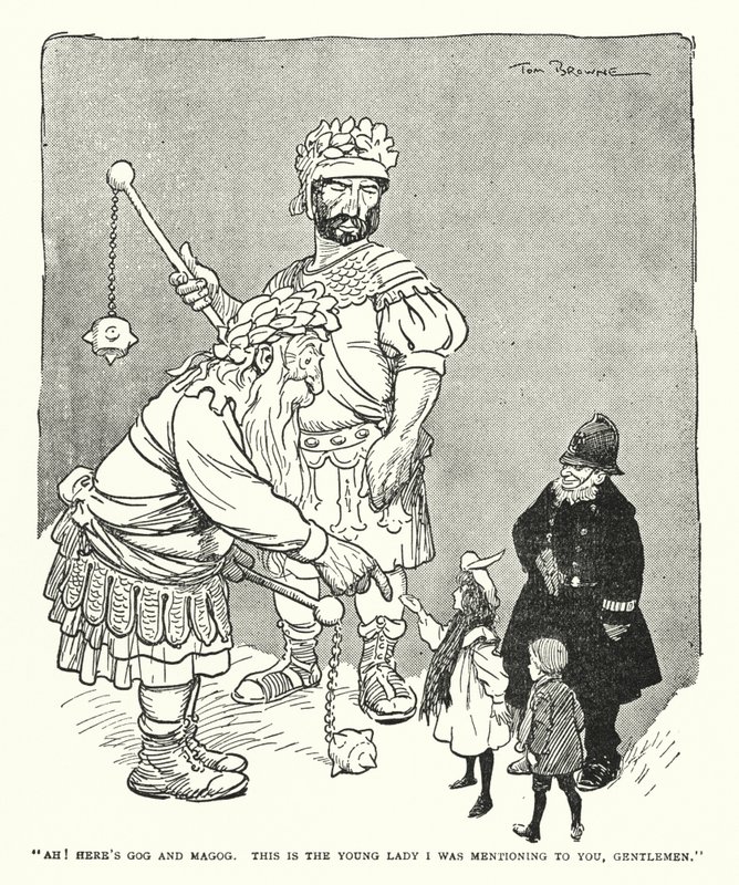 "Ah! İşte Yecüc ve Me'cüc, işte size bahsettiğim genç hanım bu beyler" (lito) by Tom Browne