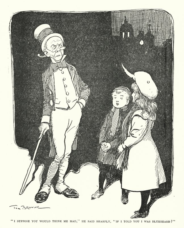"Sanırım deli olduğumu düşünürsün," dedi sertçe, "sana mavi sakallı olduğumu söylesem?" (lito) by Tom Browne