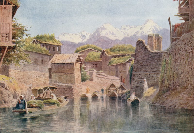 Mar Kanalında Pazar Tekneleri, Srinagar by Unbekannt Unbekannt