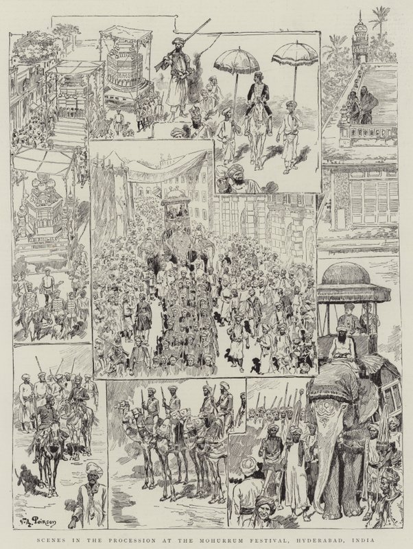 Mohurrum Festivali'nde Alayı Sahneler, Haydarabad, Hindistan by Victor Armand Poirson