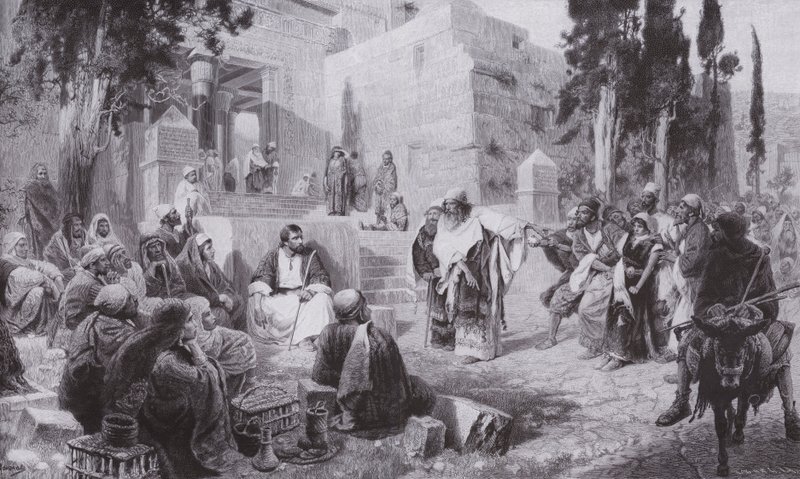 İsa ve zinaya yakalanan kadın (lito) by Vasilij Dmitrievich Polenov