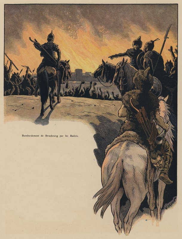 Alemanni tarafından Strasbourg bombardımanı, 4. Yüzyıl by Victor Huen