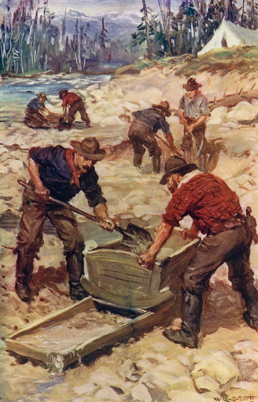Frazer kıyılarında altın yıkama (renkli taş) by W.R.S. (after) Stott