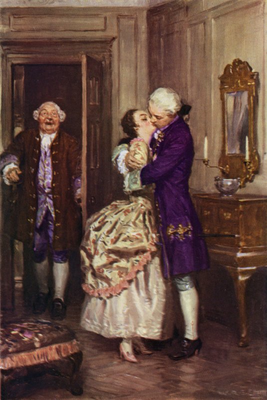 "Sonra onu kollarına aldı ve öptü" (renkli taş) by W.R.S. (after) Stott