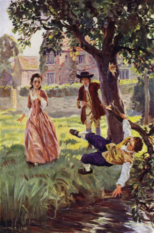 "Zavallı delikanlı başını ve kulaklarını suya attı" (renkli taş) by W.R.S. (after) Stott