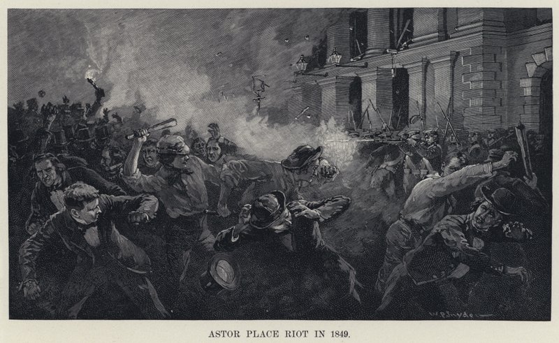 1849 yılında Astor Place Riot (lito) by W. P. Snyder