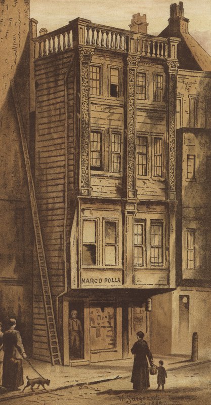Old House, Aldgate (chromolitho) by Waldo Sargeant
