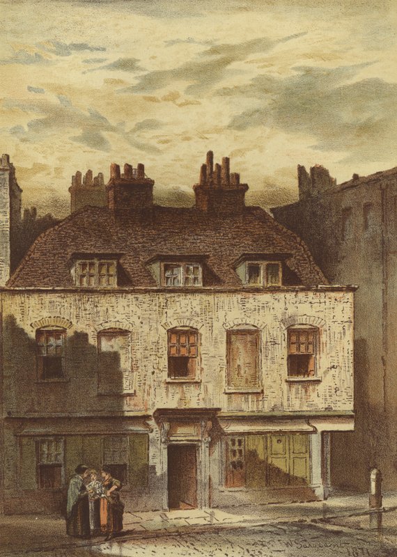 Eski Evler, Dyott Caddesi, Bloomsbury (chromolitho) by Waldo Sargeant