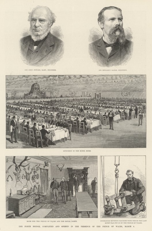 Galler Prensi'nin huzurunda tamamlanan ve açılan Forth Bridge, 4 Mart by Walter Paget
