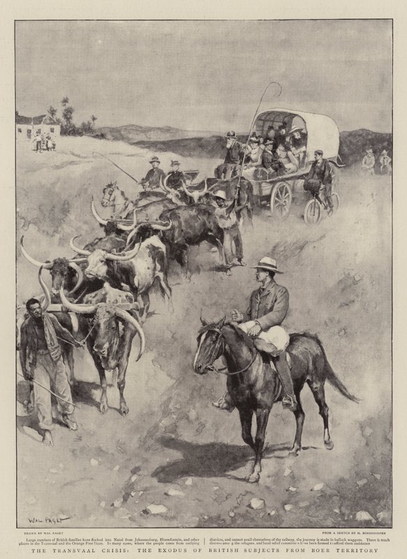 Transvaal Krizi, İngiliz Tebaasının Boer Bölgesinden Çıkışı by Walter Stanley Paget