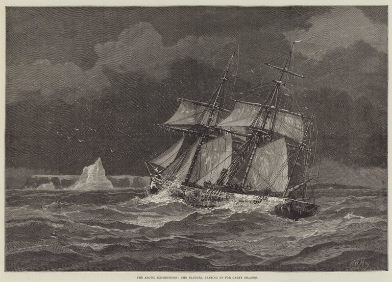 Arctic Expeditions, Pandora Carey Adaları için dövüyor by Walter William May