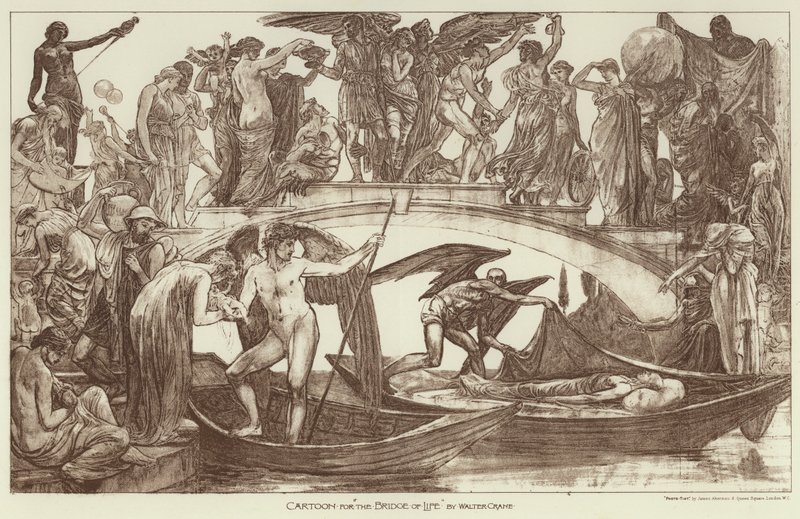 "Hayat Köprüsü" için çizgi film (gravür) by Walter (after) Crane