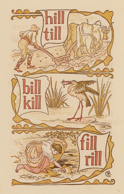 The Golden Primer'dan bir sayfa (renkli lito) by Walter (after) Crane