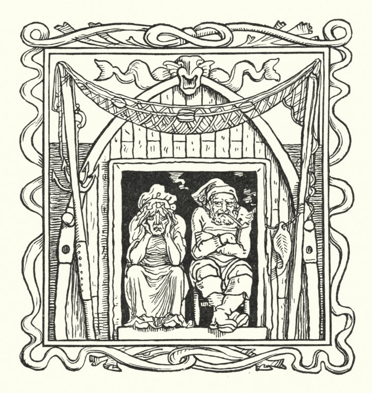 Balıkçı ve Karısı (gravür) by Walter (after) Crane