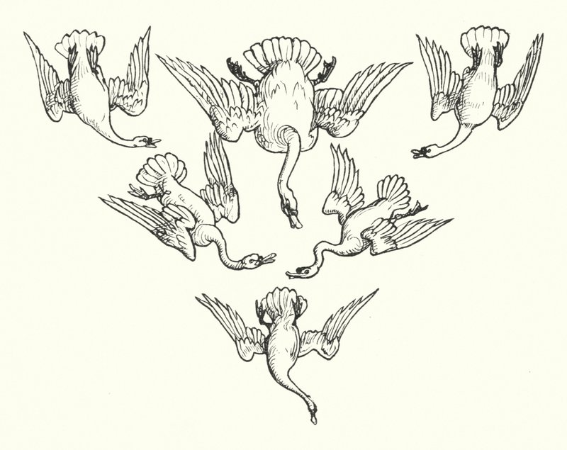 Altı Kuğu (gravür) by Walter (after) Crane