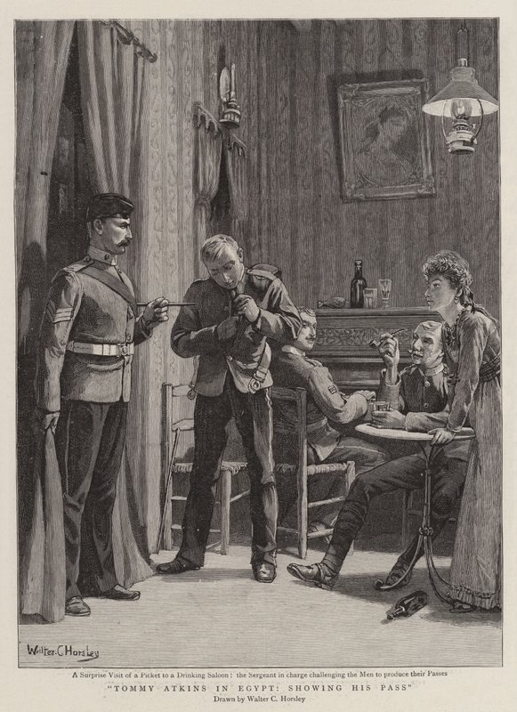 Tommy Atkins Mısır'da Geçişini Gösteriyor by Walter Charles Horsley