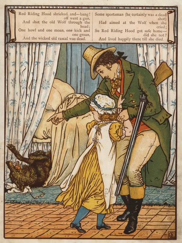 Kırmızı Başlıklı Kız (renkli taş) by Walter Crane