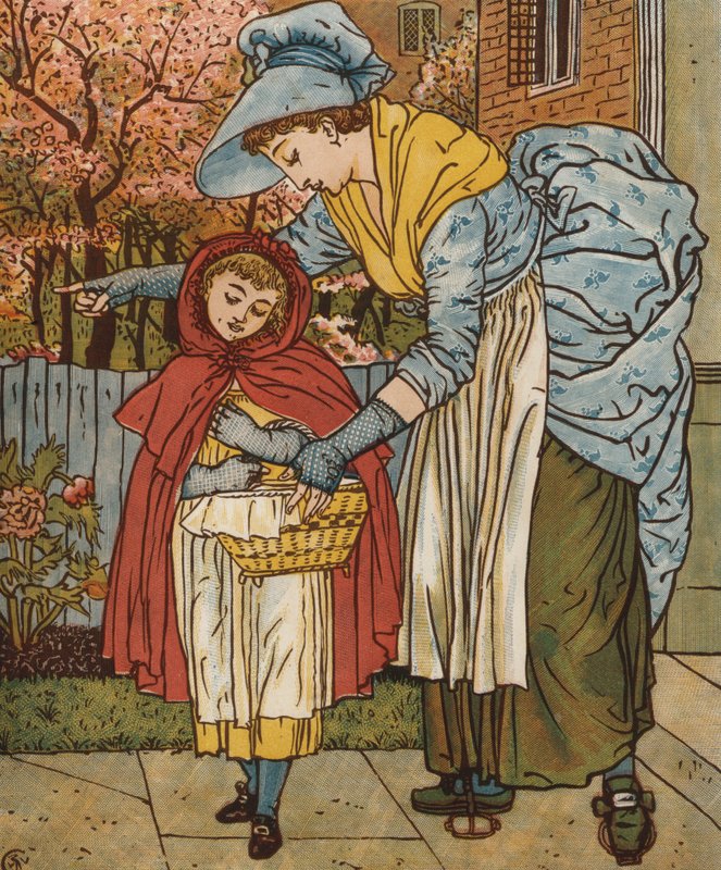Kırmızı Başlıklı Kız (renkli taş) by Walter Crane