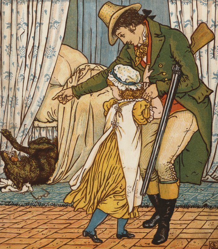 Kırmızı Başlıklı Kız (renkli taş) by Walter Crane