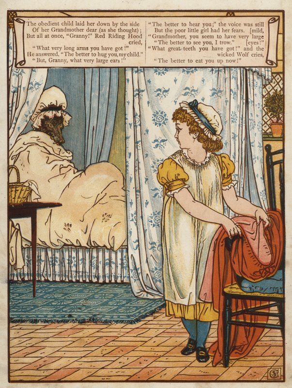 Kırmızı Başlıklı Kız (renkli taş) by Walter Crane