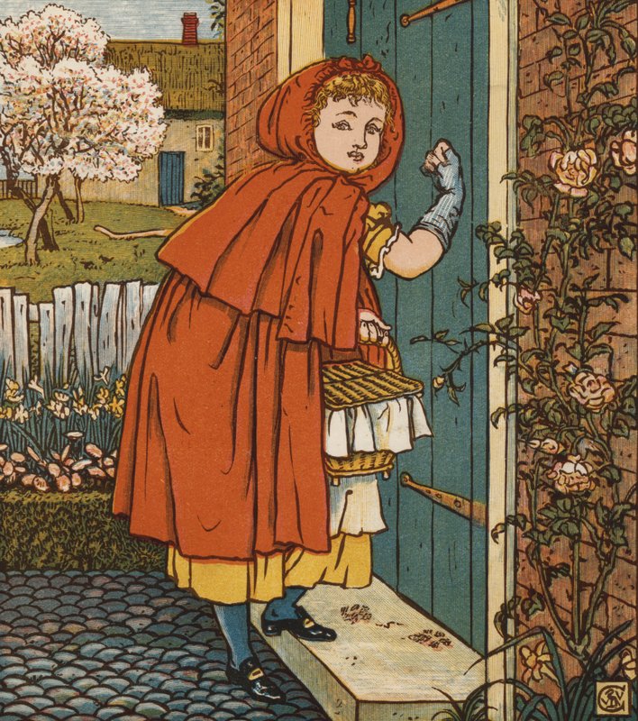 Kırmızı Başlıklı Kız (renkli taş) by Walter Crane