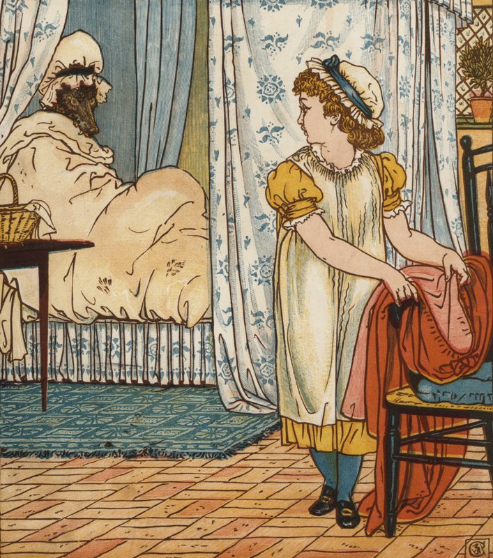 Kırmızı Başlıklı Kız (renkli taş) by Walter Crane