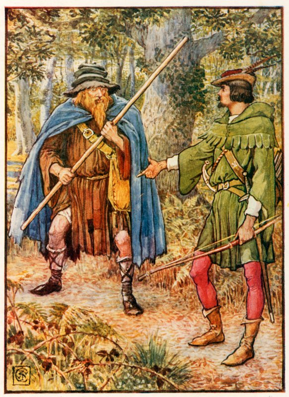 Robin Hood ve dilenci-casus by Walter Crane