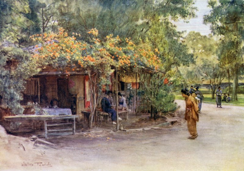 Bignonia kaplı Kafes, Maruyama Parkı, Kyoto by Walter Frederick Roofe Tyndale