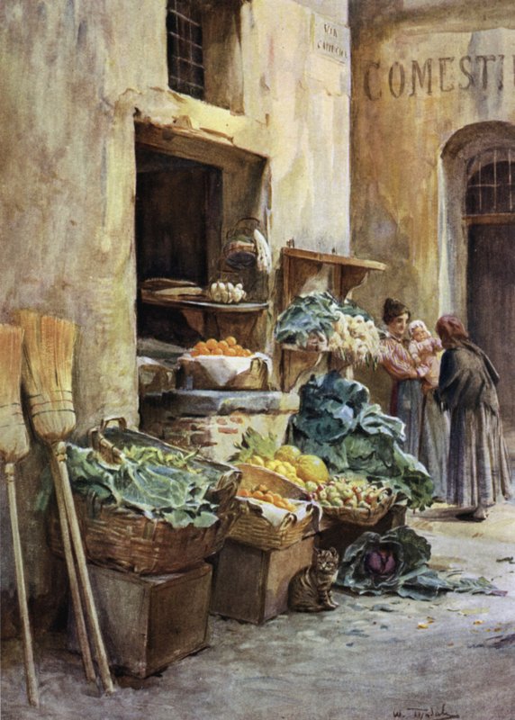 Manav dükkanı, İtalyan Rivierası (renkli taş) by Walter Frederick Roofe Tyndale