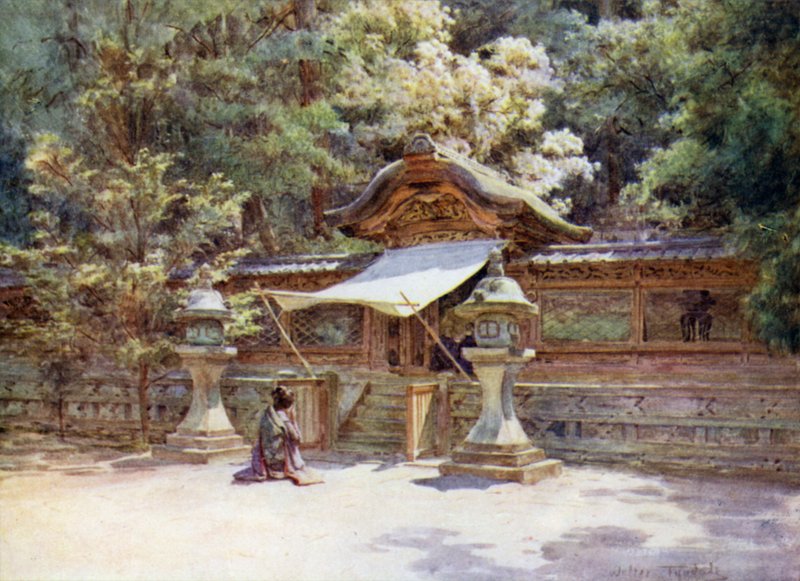 Tapınak Çiti ve Kapısı, Higashi Otani, Kyoto by Walter Frederick Roofe Tyndale