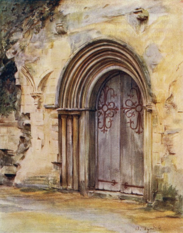 Yeni Orman: Yemekhanenin Kapısı, Beaulieu Manastırı (renkli taş) by Walter Frederick Roofe Tyndale